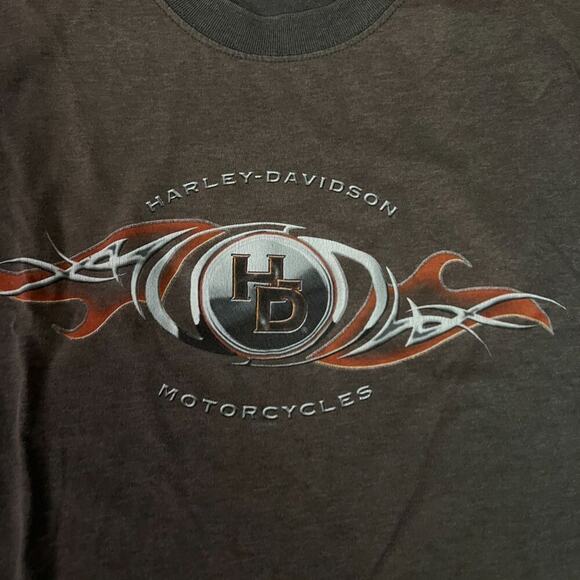 Vintage Y2K Oversized Harley Davidson Tee Grey Short Sleeve Mens Size Large - Picture 2 of 6